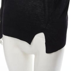 VINCE jersey negro de viscosa clásico de cuello alto y manga larga XS