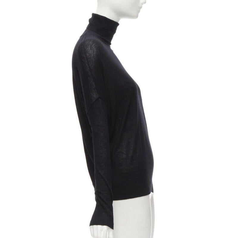VINCE black viscose classic turtleneck long sleeves sweater XS In Excellent Condition For Sale In Hong Kong, NT