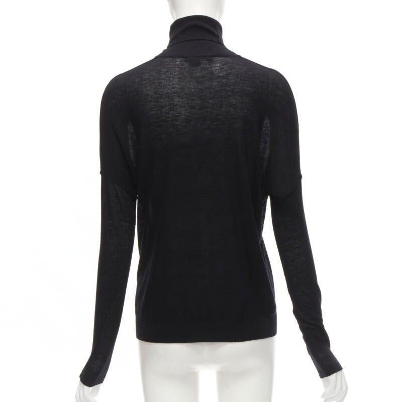 Women's VINCE black viscose classic turtleneck long sleeves sweater XS For Sale