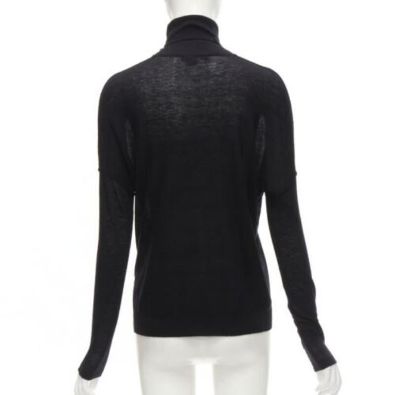 De las mujeres VINCE jersey negro de viscosa clásico de cuello alto y manga larga XS en venta
