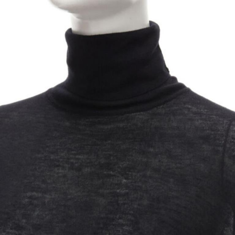 VINCE jersey negro de viscosa clásico de cuello alto y manga larga XS en venta 2