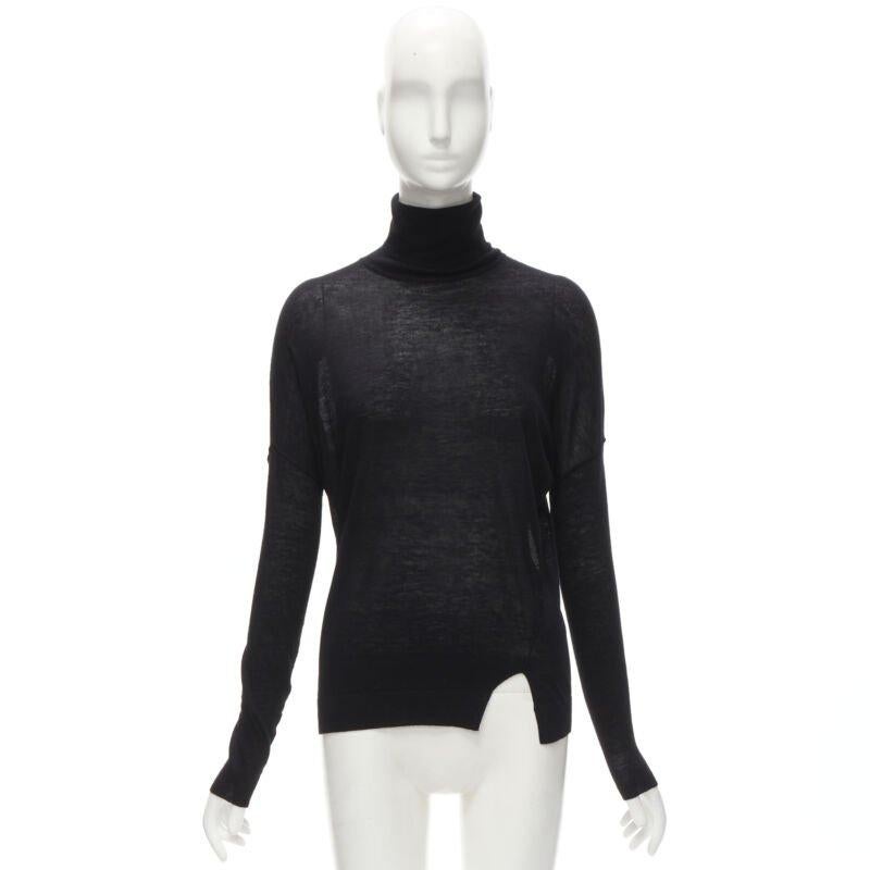 VINCE black viscose classic turtleneck long sleeves sweater XS For Sale 3