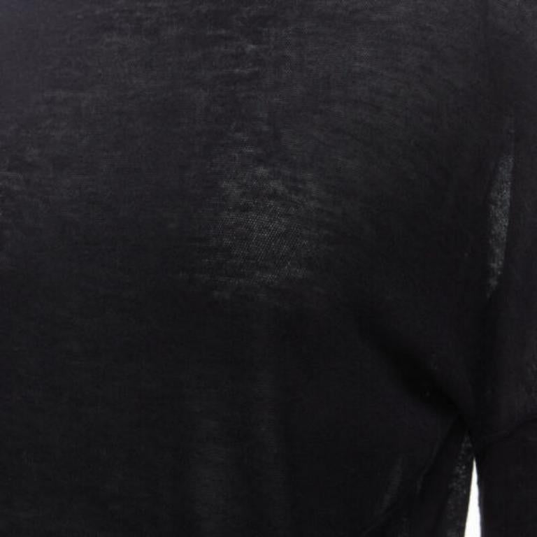 VINCE jersey negro de viscosa clásico de cuello alto y manga larga XS en venta 4