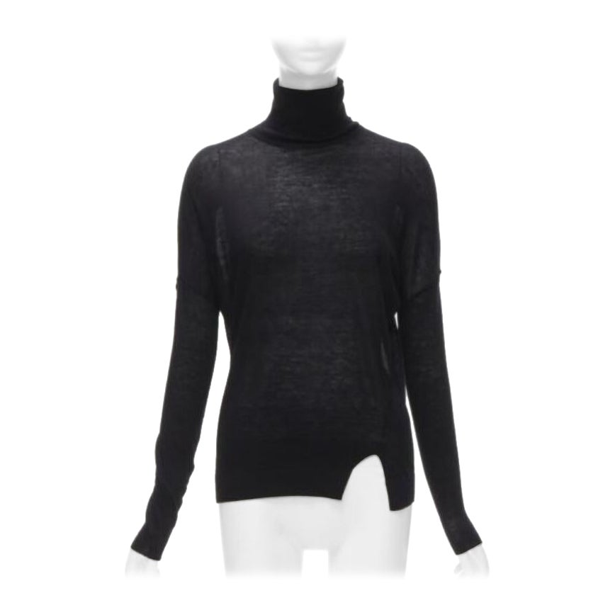 VINCE Schwarzer klassischer Rollkragenpullover mit langen Ärmeln aus Viskose XS