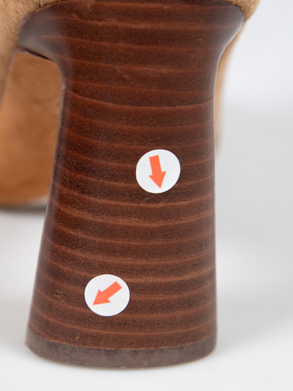 Vince Brown Suede Block Heel Boots Size US 7 en vente 3