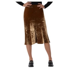 Vince Falda Midi de Terciopelo Marrón Talla XS