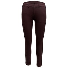 Vince Burgundy Wool Skinny Trousers