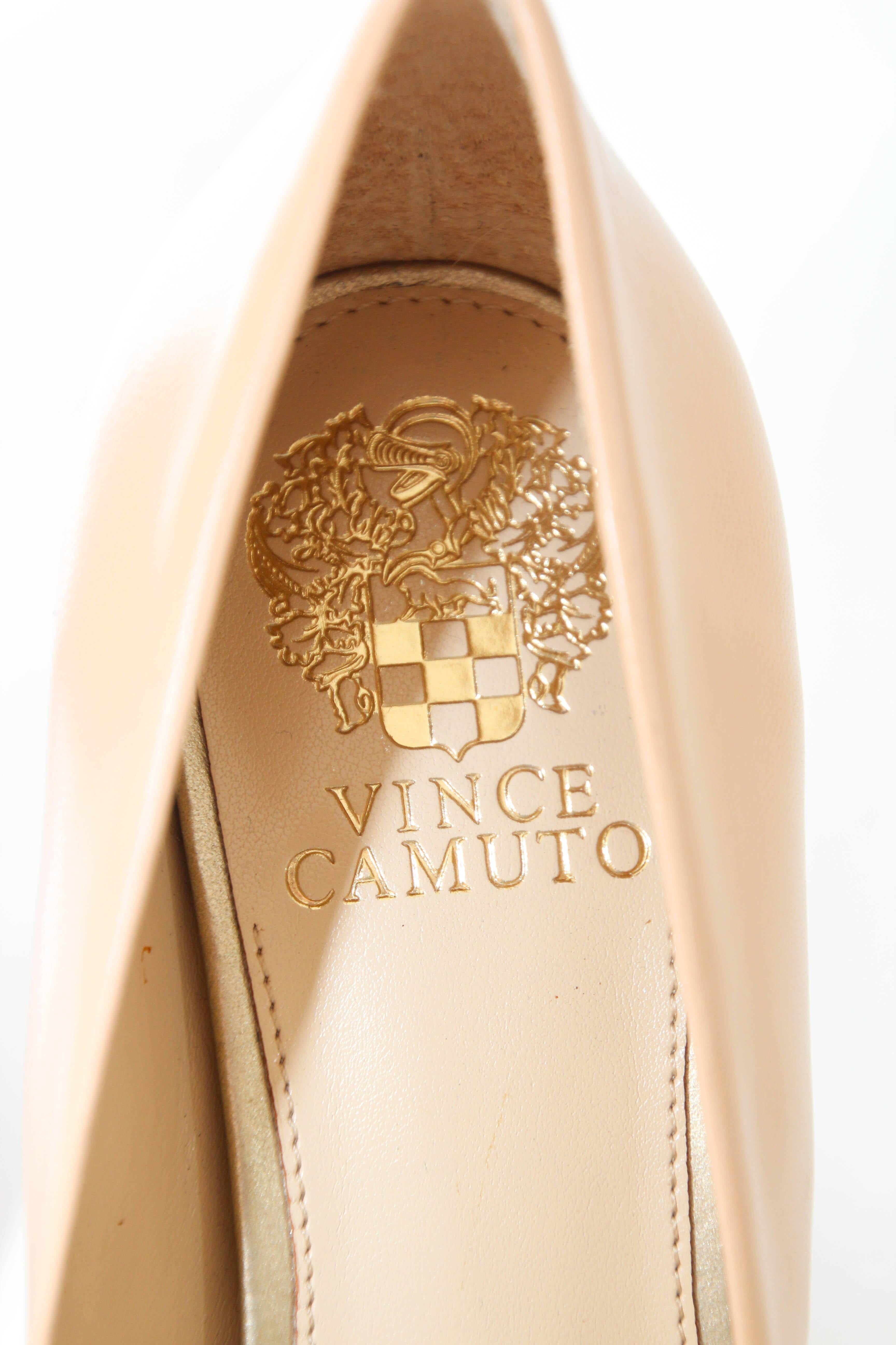 Women's Vince Camuto Tan Leather Heel Pointed Toe Pump size 8.5  For Sale