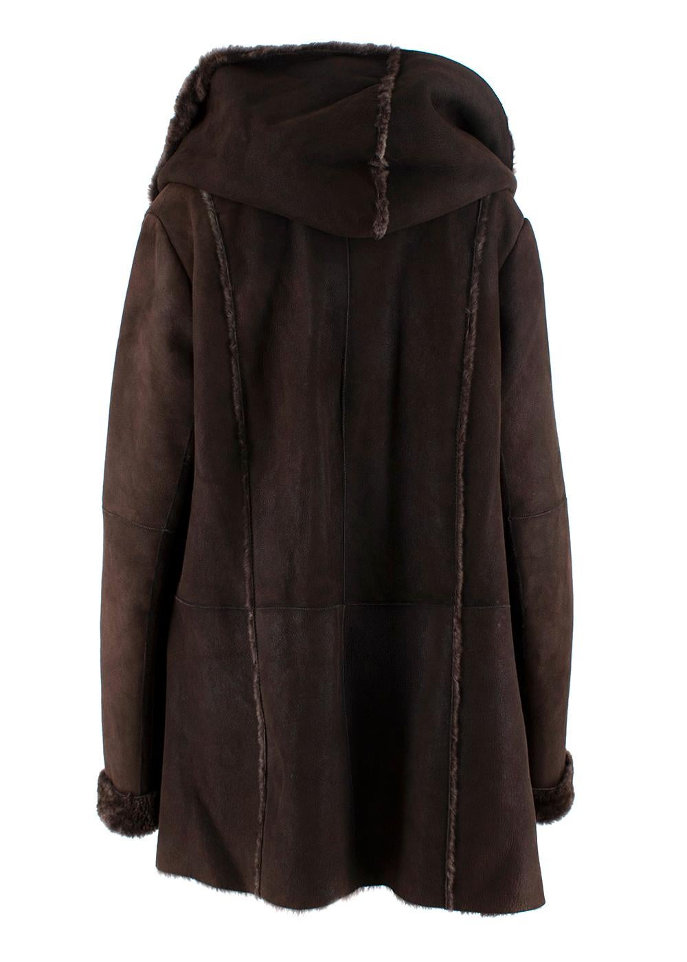 chocolate brown shearling coat