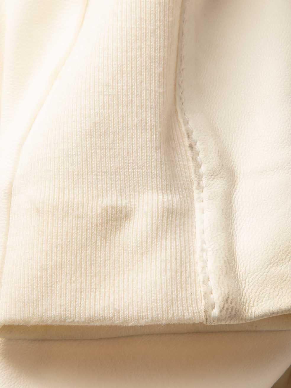 Women's Vince Cream Leather Fitted Jacket Size XS For Sale
