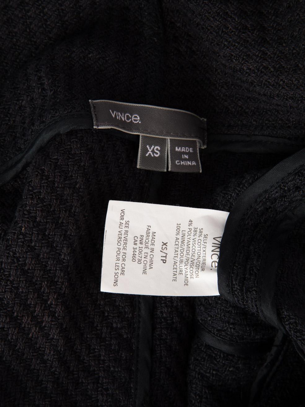Women's Vince Dark Navy Scuba Frayed Edge Jacket Size XS