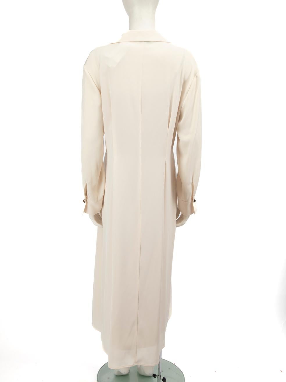 Beige Vince Ecru Midi Long Sleeve Dress Size XXL