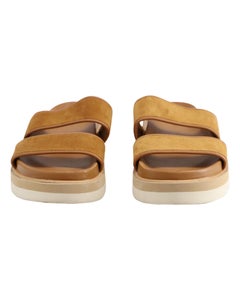 Sandalias tipo chancla Vince Jenita de piel color camel