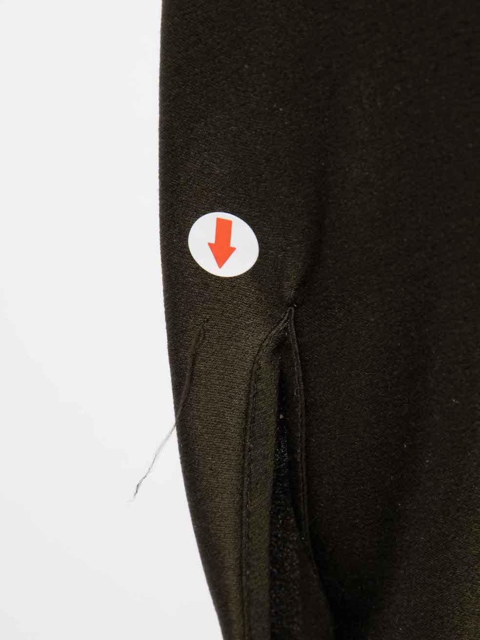 Vince Khaki Silk Long Sleeve V-Neck Blouse Size S For Sale 1