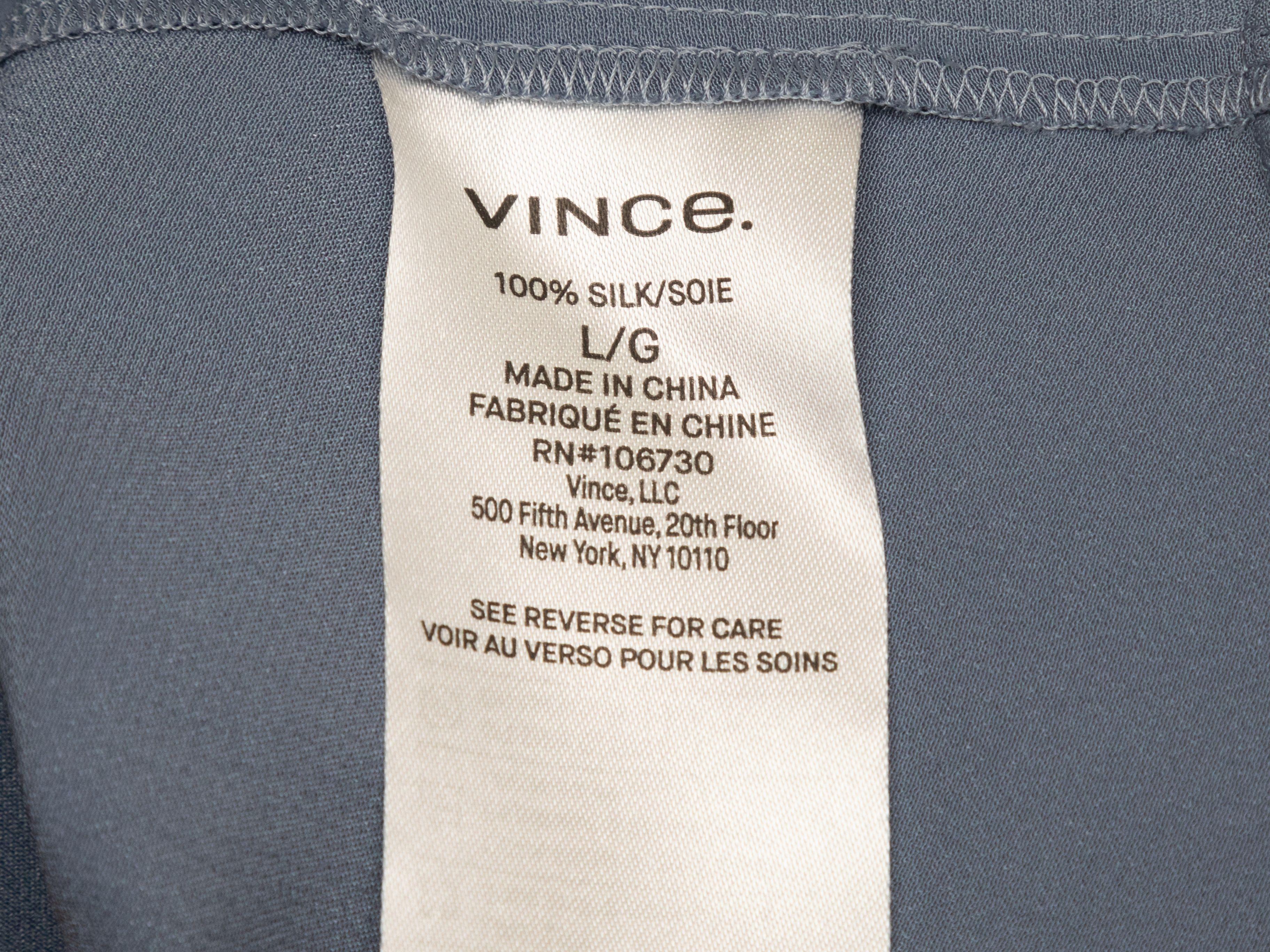 Leuchtend blaues ärmelloses Midikleid aus Seide von Vince (Schwarz)