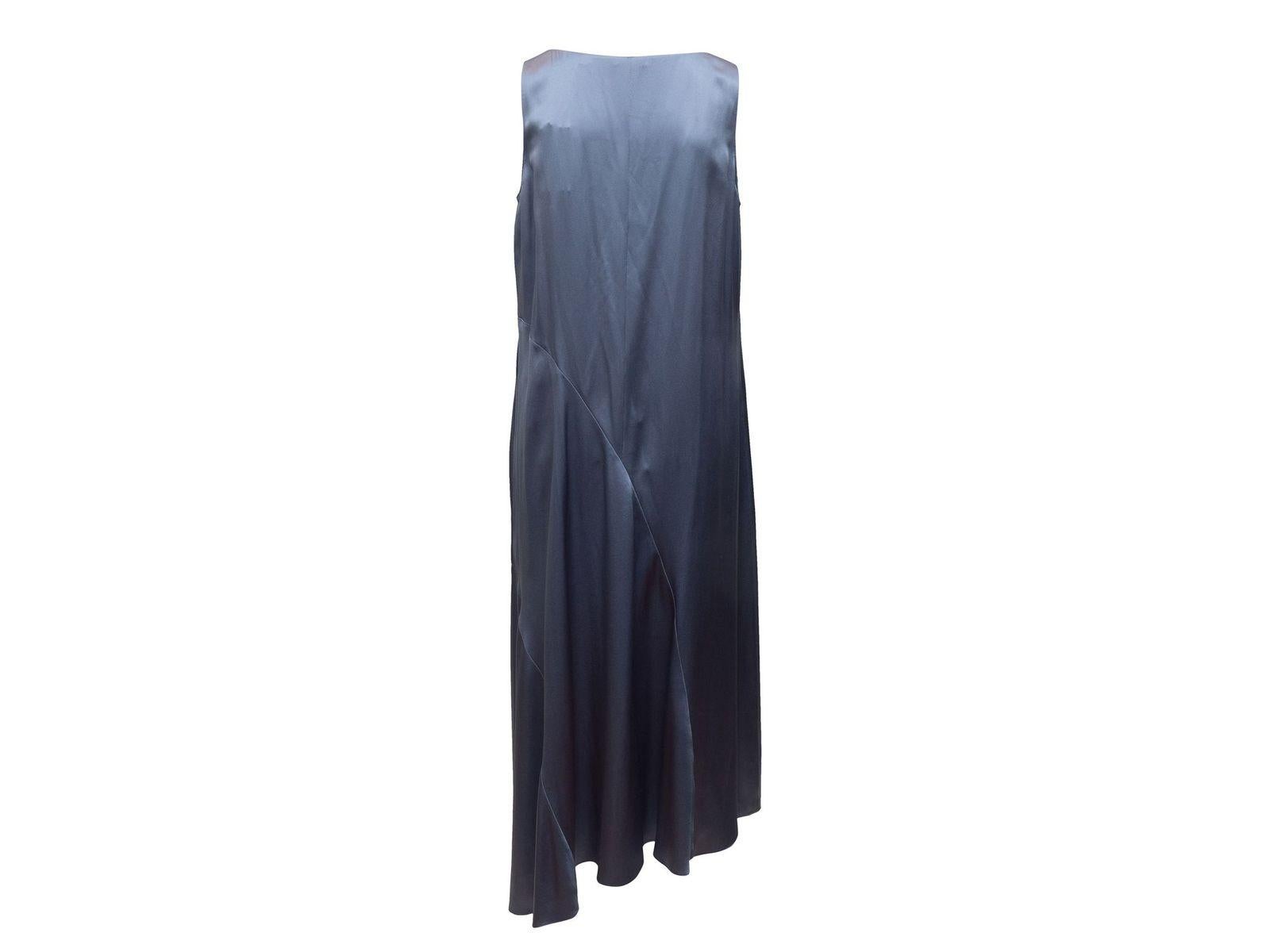 Black Vince Light Blue Silk Sleeveless Midi Dress