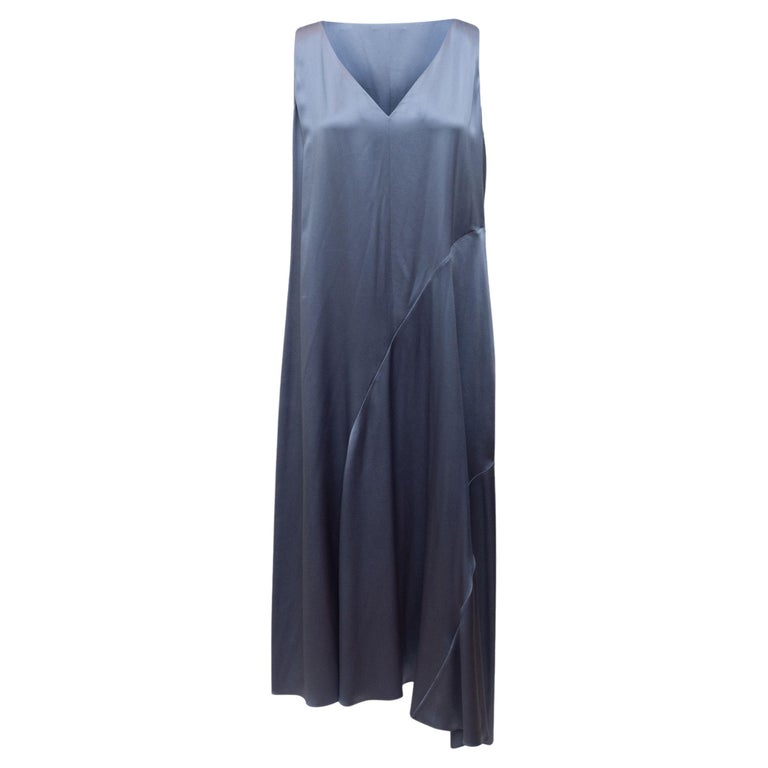 Vince Light Blue Silk Sleeveless Midi Dress For Sale at 1stDibs