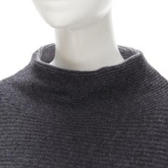 VINCE Merinowolle-Kaschmir-Mischung Rippenstrick Pullover mit übergroßem Hals XS