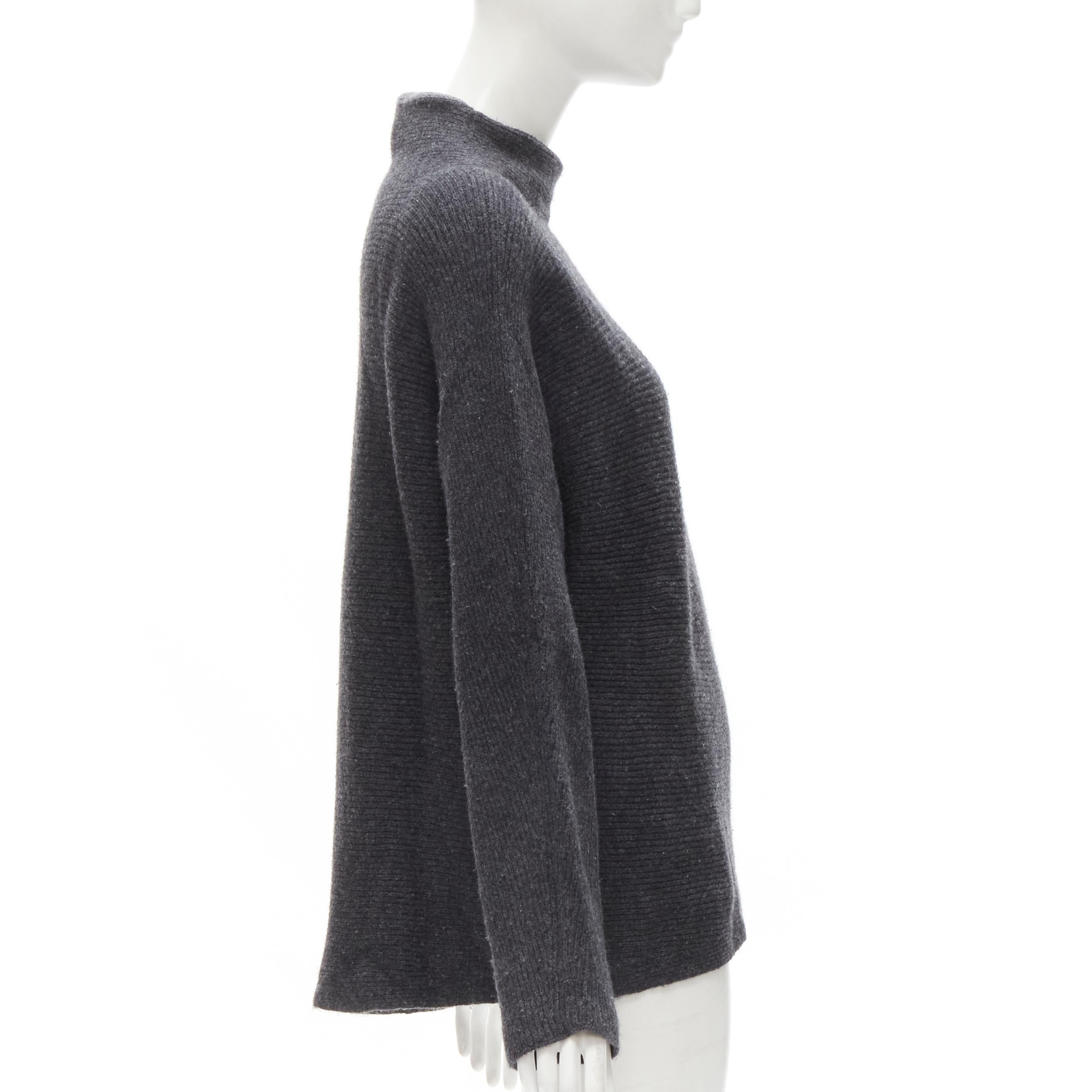 VINCE Merinowolle-Kaschmir-Mischung Rippenstrick Pullover mit übergroßem Hals XS im Zustand „Hervorragend“ im Angebot in Hong Kong, NT
