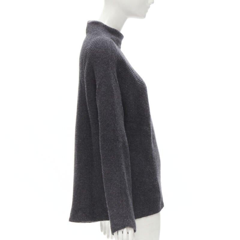 VINCE merino wool cashmere blend ribbed knit mock neck oversized sweater XS In Excellent Condition For Sale In Hong Kong, NT