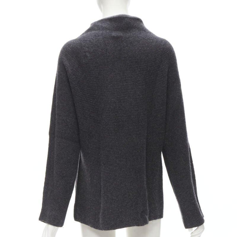 Women's VINCE merino wool cashmere blend ribbed knit mock neck oversized sweater XS For Sale