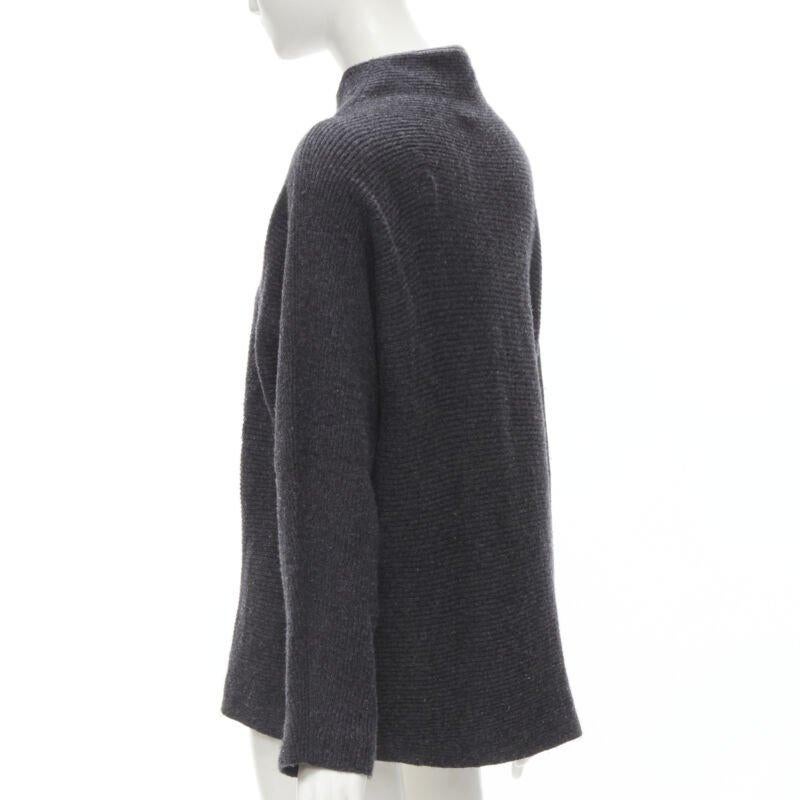 VINCE merino wool cashmere blend ribbed knit mock neck oversized sweater XS For Sale 1
