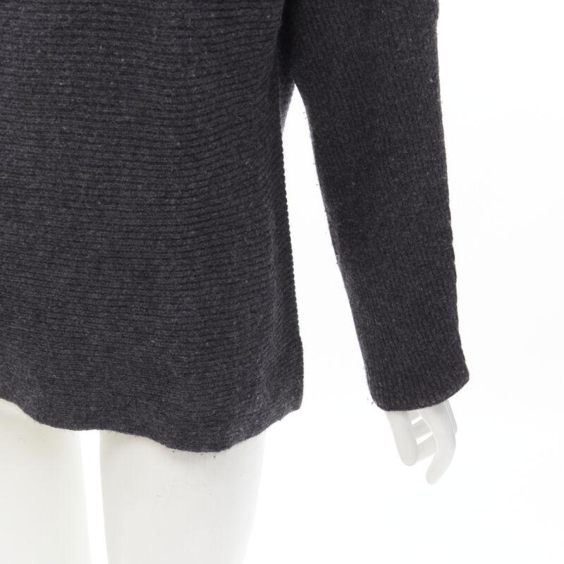 VINCE merino wool cashmere blend ribbed knit mock neck oversized sweater XS For Sale 2
