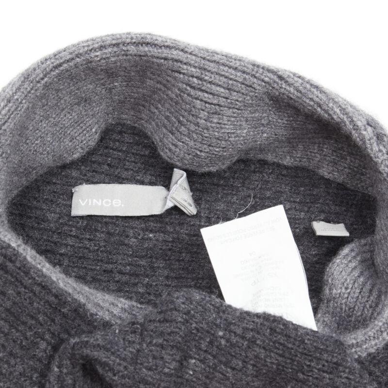 VINCE merino wool cashmere blend ribbed knit mock neck oversized sweater XS For Sale 3