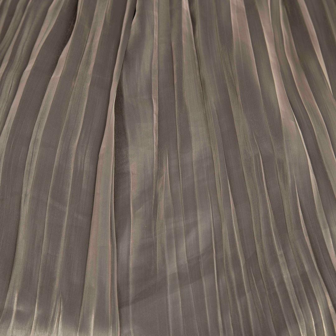 Gray Vince Metallic Pleated Midi Skirt Size M For Sale