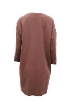 Robe sac « Vince Midi » avec fermeture éclair sur le devant, en polyester marron