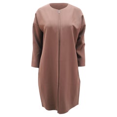 Robe sac « Vince Midi » avec fermeture éclair sur le devant, en polyester marron