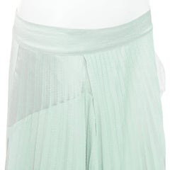 VINCE mintgrüner mehrlagiger Stoff plissierter Midirock US4 S