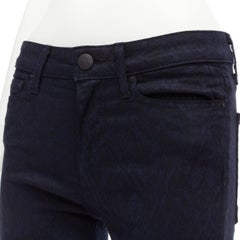 VINCE navy crinkle jacquard jersey mid waist skinny jeans pants 27"