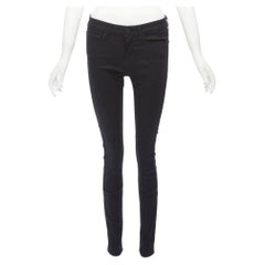 VINCE - Pantalone jeans skinny a vita media in jersey jacquard increspato blu scuro 27".