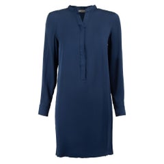 Vince Navy Long Sleeve Mini Shirt Dress Size S