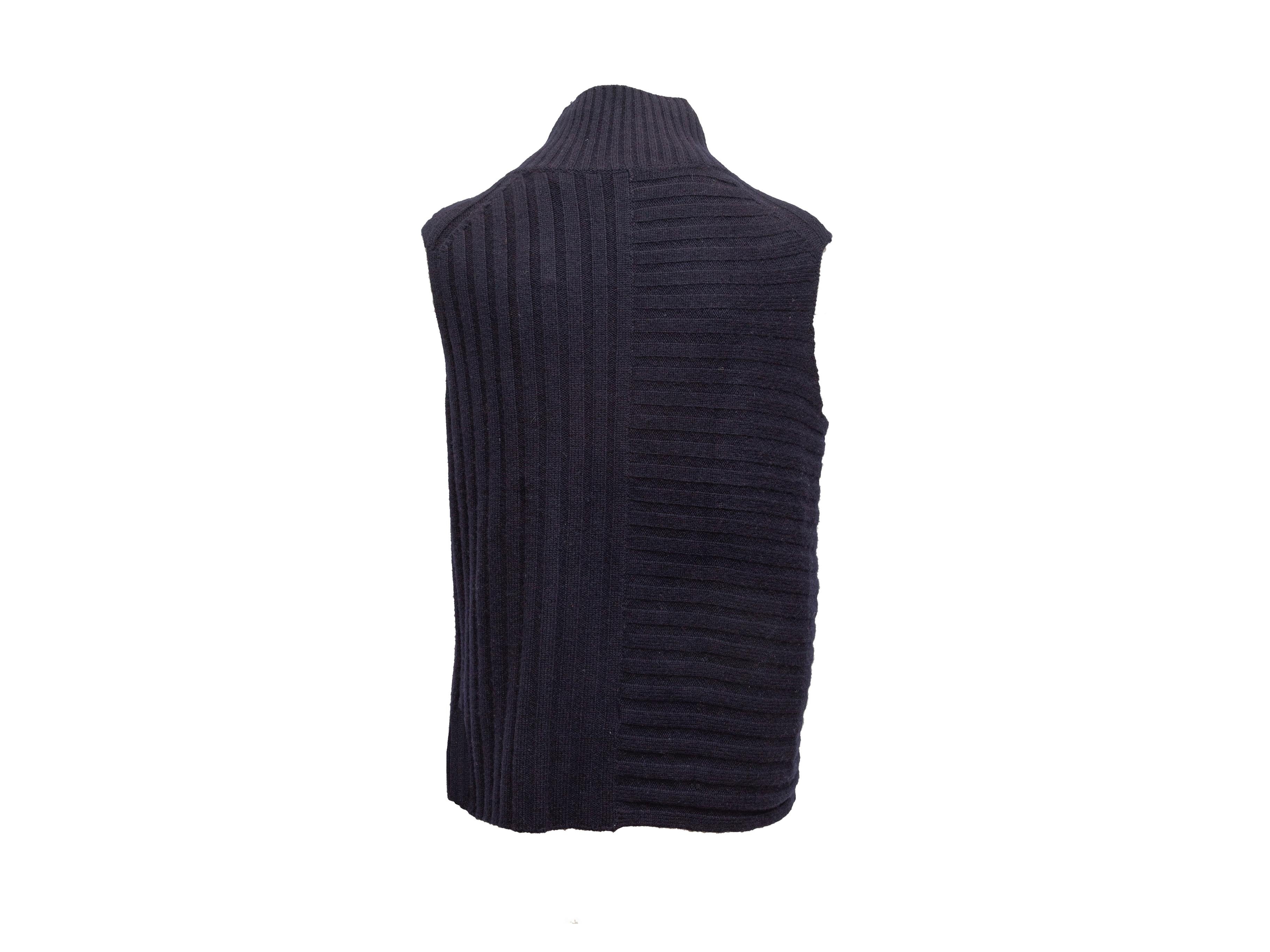 navy sleeveless turtleneck