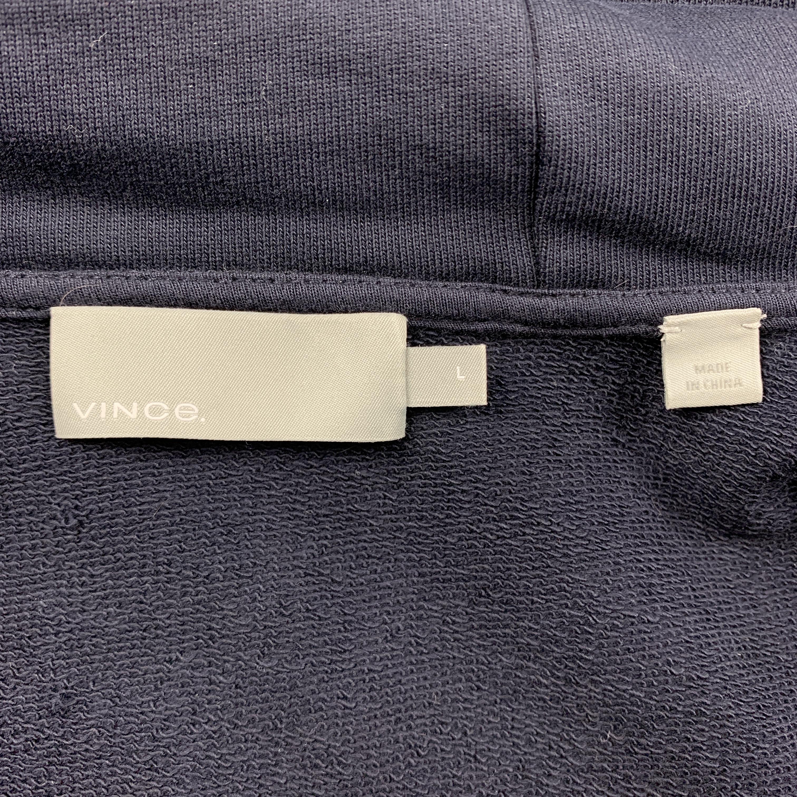 Men's VINCE Navy Solid Cotton Zip Up Chest Size L Jacket