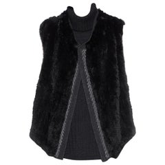 Vince Rabbit Fur Open Gilet Size 6