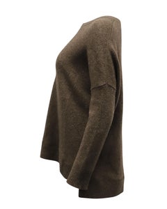 Pull Vince à col côtelé en laine marron