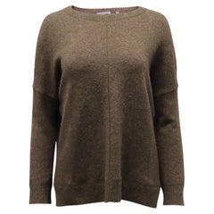 Pull Vince à col côtelé en laine marron