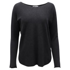 Vince-Pullover mit U-Ausschnitt aus grauem Kaschmir