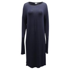 Robe droite Vince en coton bleu marine