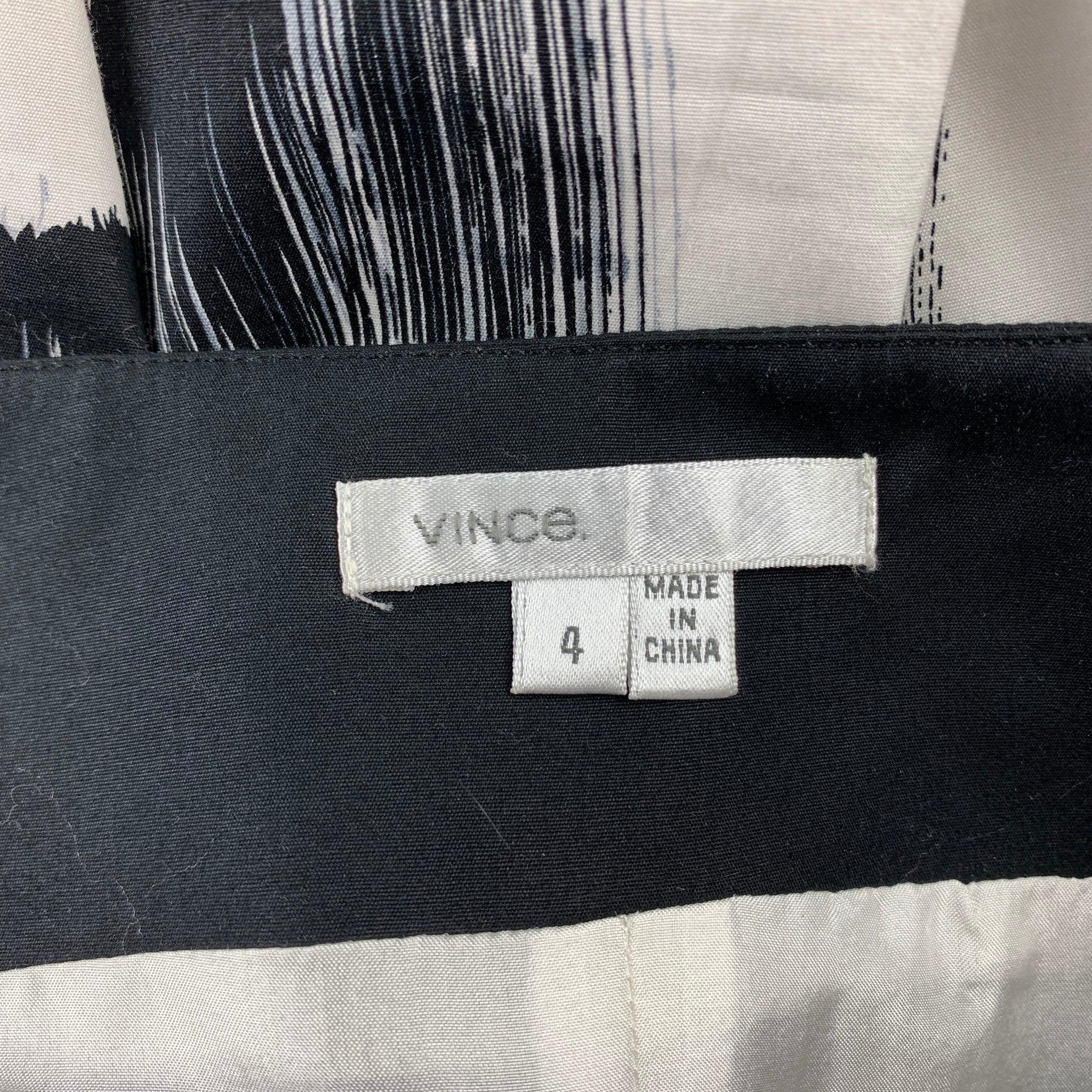 VINCE Size 4 Black & White Color Block Cotton Jumper Dress For Sale 1