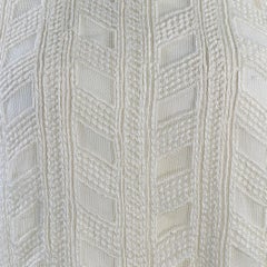 VINCE Top casual senza maniche taglia L, color crema, in nylon, con ricami geometrici e bordi grezzi