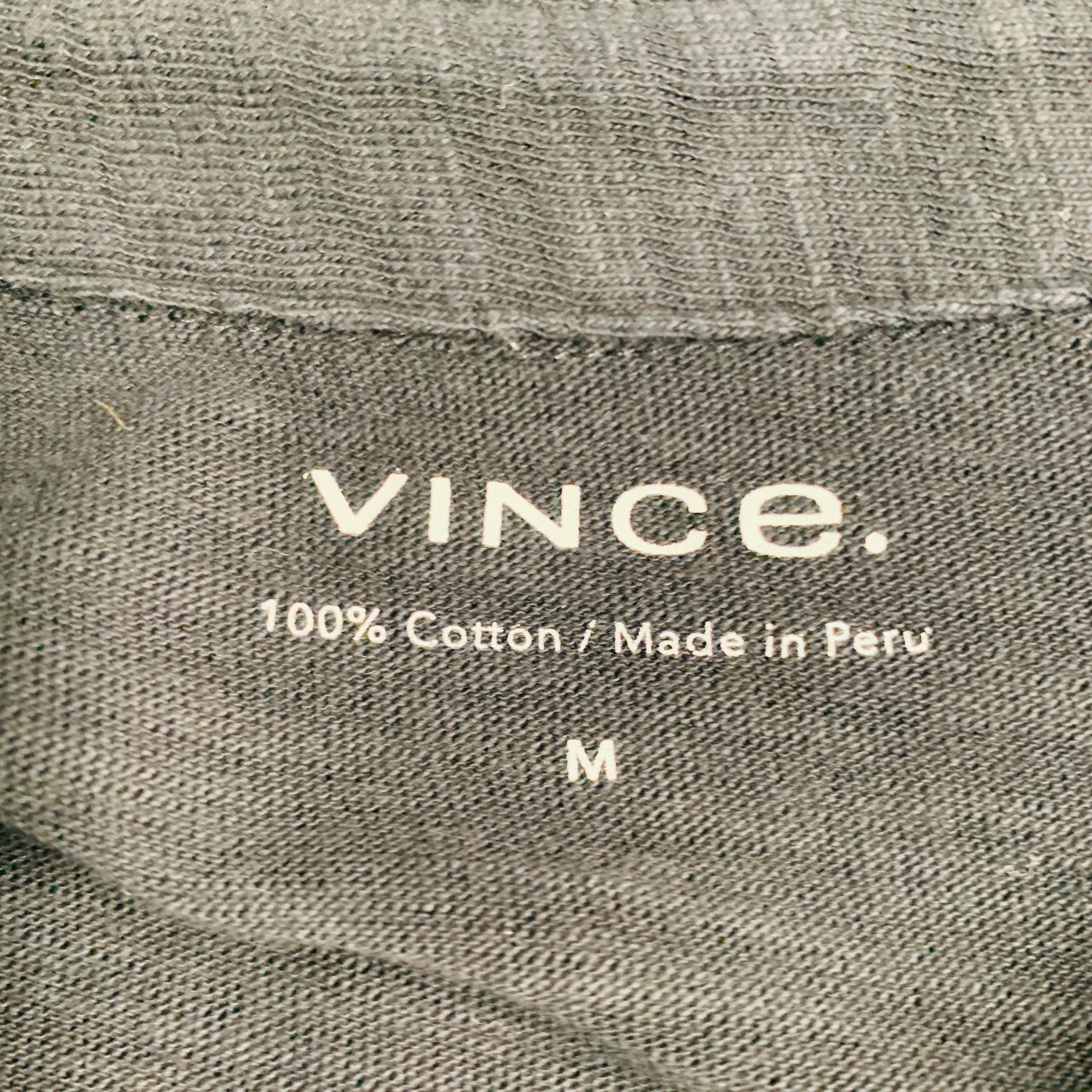 VINCE Size M Black Cotton Short Sleeve Polo For Sale 1