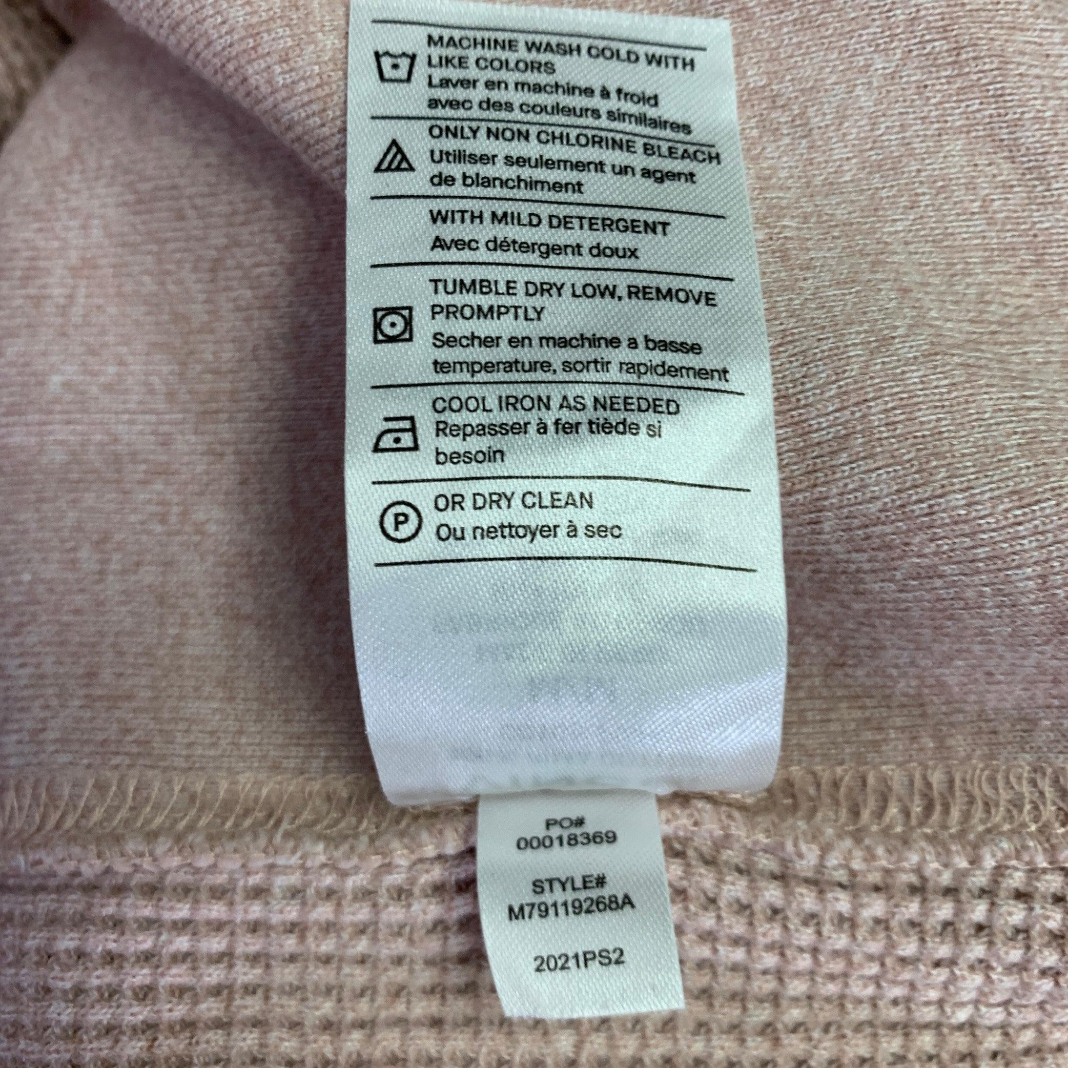 VINCE Size M Pink Waffle Knit Pima Cotton Crew Neck Pullover 1