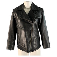 VINCE Size S Black Leather Lambskin Biker Jacket