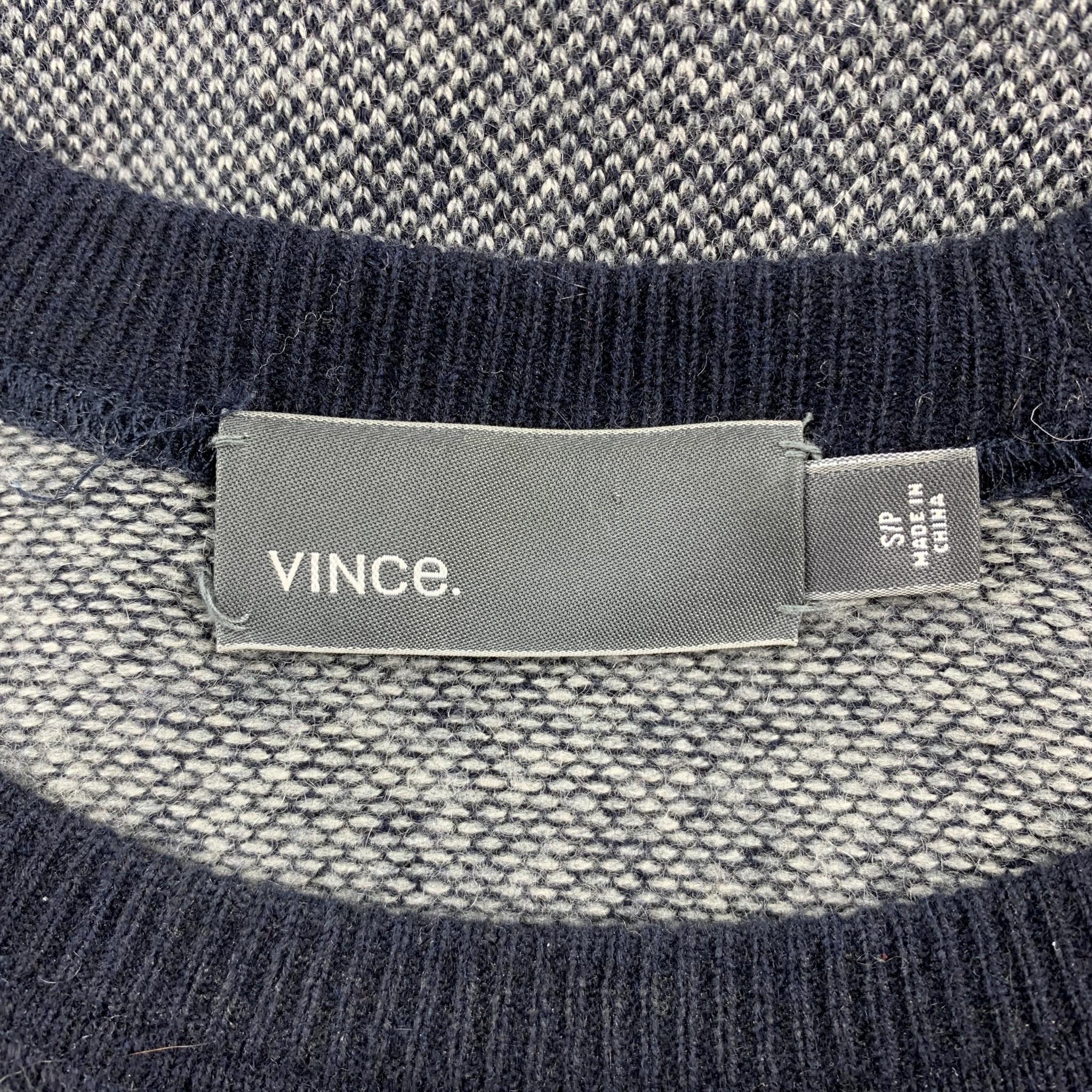Men's VINCE Size S Gray Heather Wool / Cashmere Crew-Neck Pullover Sweater