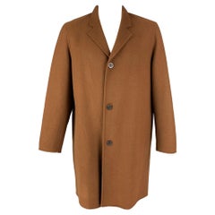 VINCE Taille XXL Manteau en laine et cachemire à chevrons Brown