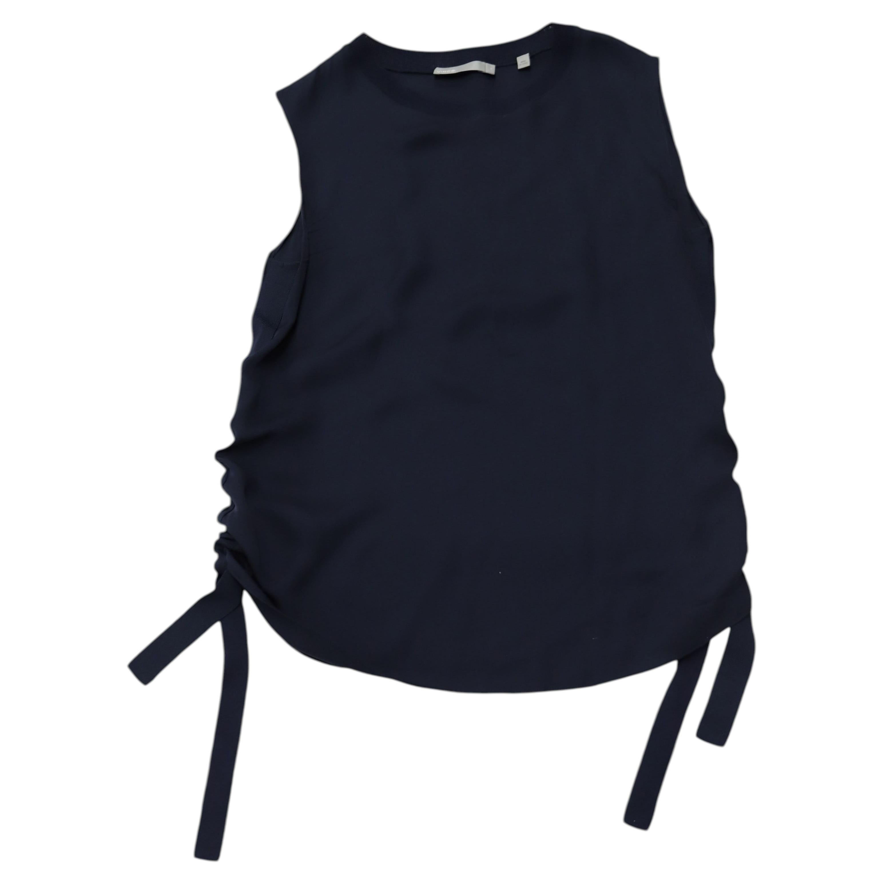 Ärmelloses Vince-Top aus marineblauem Rayon im Angebot